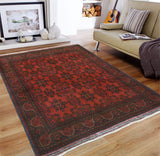 Khal Mohammadi Sawyers Red/Navy Rug, 5'0" x 6'5"