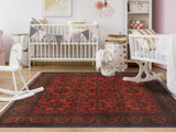 Khal Mohammadi Sawyers Red/Navy Rug, 5'0" x 6'5"