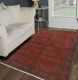 Khal Mohammadi Waer Red/Navy Rug, 5'5" x 7'8"