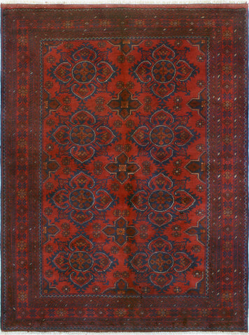 Khal Mohammadi Muzaffer Red/Navy Rug, 4'9" x 6'7"