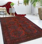 Khal Mohammadi Muzaffer Red/Navy Rug, 4'9" x 6'7"