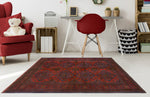 Khal Mohammadi Muzaffer Red/Navy Rug, 4'9" x 6'7"