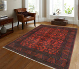 Khal Mohammadi Talia Red/Navy Rug, 5'0" x 6'5"