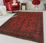 Khal Mohammadi Perkins Red/Navy Rug, 4'10" x 6'5"