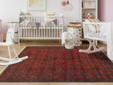 Khal Mohammadi Sanaa Red/Navy Rug, 5'8" x 7'8"