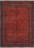 Khal Mohammadi Yardly Red/Navy Rug, 5'7" x 7'7"