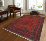 Khal Mohammadi Yardly Red/Navy Rug, 5'7" x 7'7"