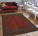 Khal Mohammadi Rukhshan Red/Navy Rug, 5'8" x 7'6"