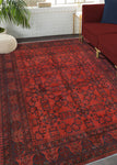 Khal Mohammadi Zarlasht Red/Navy Rug, 6'9" x 9'8"