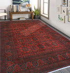 Khal Mohammadi Vassy Red/Navy Rug, 6'8" x 9'11"