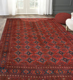 Khal Mohammadi Noslen Burgundy/Navy Rug, 7'11" x 11'3"