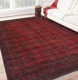 Khal Mohammadi Sharyn Red/Navy Rug, 8'0" x 11'0"