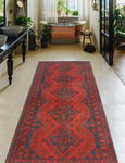 Khal Mohammadi Otto Red/Navy Runner, 2'7" x 6'2"