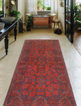 Khal Mohammadi Qudoos Red/Navy Runner, 2'6" x 6'2"