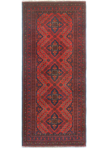 Khal Mohammadi Necar Red/Navy Runner, 2'8" x 6'4"