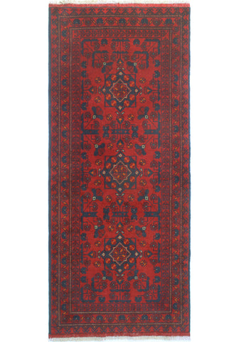 Khal Mohammadi Rizagul Red/Navy Runner, 2'6" x 6'4"