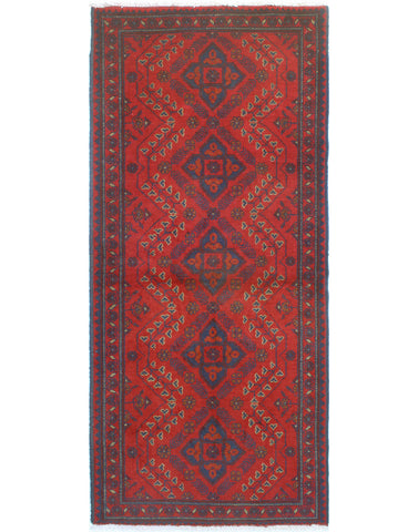 Khal Mohammadi Naima Red/Navy Runner, 2'7" x 6'4"