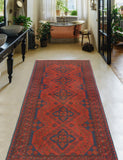 Khal Mohammadi Tomiris Red/Navy Runner, 2'7" x 6'2"