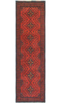 Khal Mohammadi Lawrence Red/Navy Runner, 2'9" x 9'6"