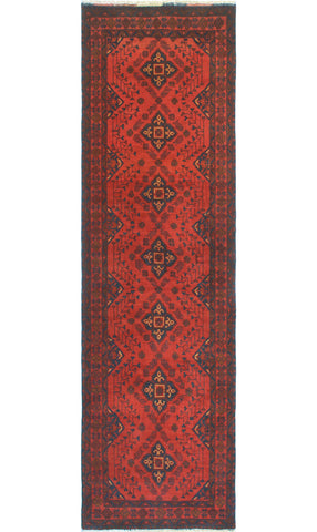 Khal Mohammadi Lawrence Red/Navy Runner, 2'9" x 9'6"