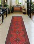 Khal Mohammadi Lawrence Red/Navy Runner, 2'9" x 9'6"