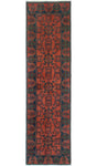 Khal Mohammadi Laho Rust/Navy Runner, 2'7" x 9'6"