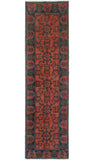 Khal Mohammadi Laho Rust/Navy Runner, 2'7" x 9'6"