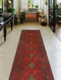 Khal Mohammadi Velma Red/Navy Runner, 2'9" x 9'7"