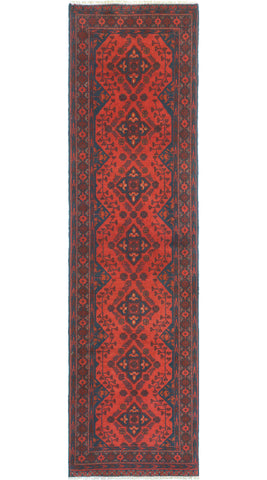 Khal Mohammadi Myra Red/Navy Runner, 2'7" x 9'7"