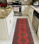 Khal Mohammadi Myra Red/Navy Runner, 2'7" x 9'7"