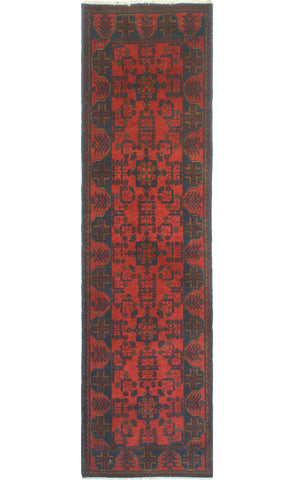 Khal Mohammadi Halima Red/Navy Runner, 2'6" x 9'5"