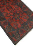 Khal Mohammadi Halima Red/Navy Runner, 2'6" x 9'5"