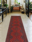 Khal Mohammadi Ryan Red/Navy Runner, 2'8" x 9'7"