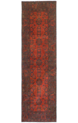 Khal Mohammadi Mamie Red/Navy Runner, 2'9" x 9'7"