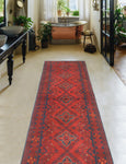 Khal Mohammadi Peymaneh Red/Navy Runner, 2'7" x 9'5"