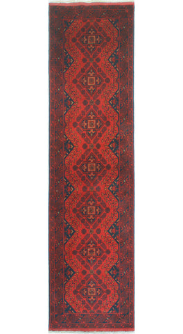 Khal Mohammadi Noor Red/Navy Runner, 2'7" x 9'7"