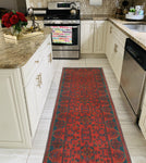 Khal Mohammadi Vingon Red/Navy Runner, 2'8" x 9'9"