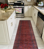 Khamyab Oaklyn Red/Navy Runner, 2'9" x 19'2"