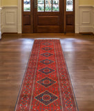 Khamyab Merritt Red/Navy Runner, 2'9" x 12'5"