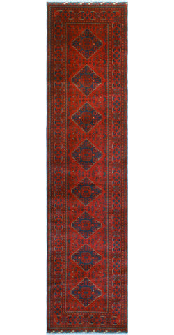 Khamyab Tatiana Red/Navy Runner, 3'0" x 12'8"