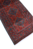 Khamyab Wally Red/Navy Runner, 2'11" x 16'11"