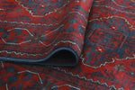 Khamyab Wally Red/Navy Runner, 2'11" x 16'11"