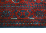 Khamyab Wally Red/Navy Runner, 2'11" x 16'11"