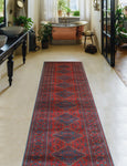 Khamyab Wally Red/Navy Runner, 2'11" x 16'11"