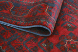 Khamyab Mustansa Red/Navy Runner, 2'8" x 18'11"