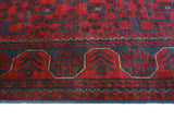 Khamyab Mustansa Red/Navy Runner, 2'8" x 18'11"