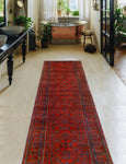 Khamyab Mustansa Red/Navy Runner, 2'8" x 18'11"