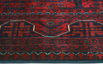 Khamyab Mawiyah Red/Navy Runner, 2'7" x 12'8"