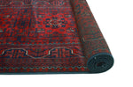 Khamyab Mawiyah Red/Navy Runner, 2'7" x 12'8"