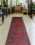 Khamyab Zarmina Red/Navy Runner, 2'11" x 18'11"